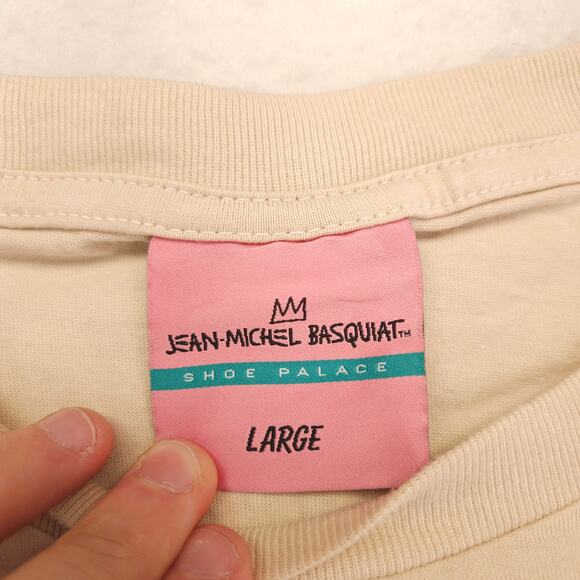 Jean Michel Basquiat Crew Neck Short Sleeve T-Shirt Mens Size Large L Tan - Picture 3 of 9